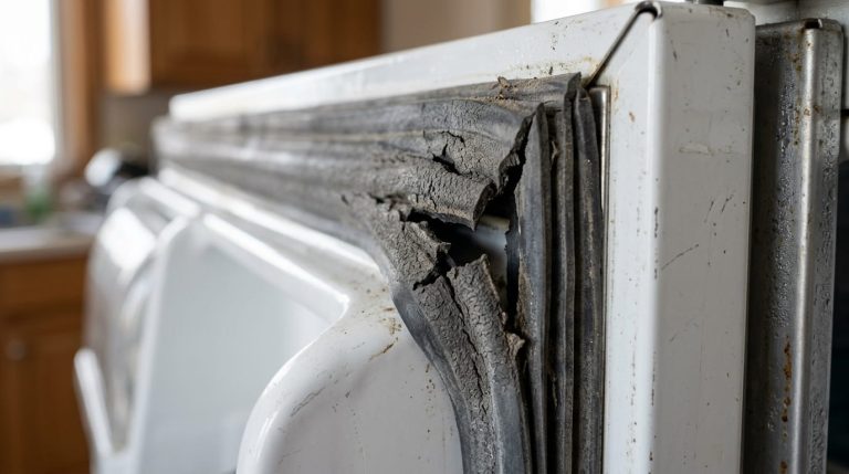 Refrigerator door seal not sealing with a cracked gasket