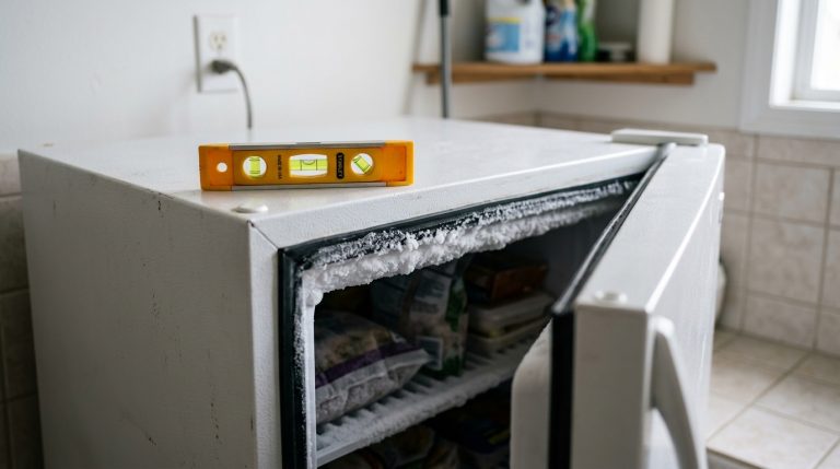 Ice Sheet on Freezer Floor